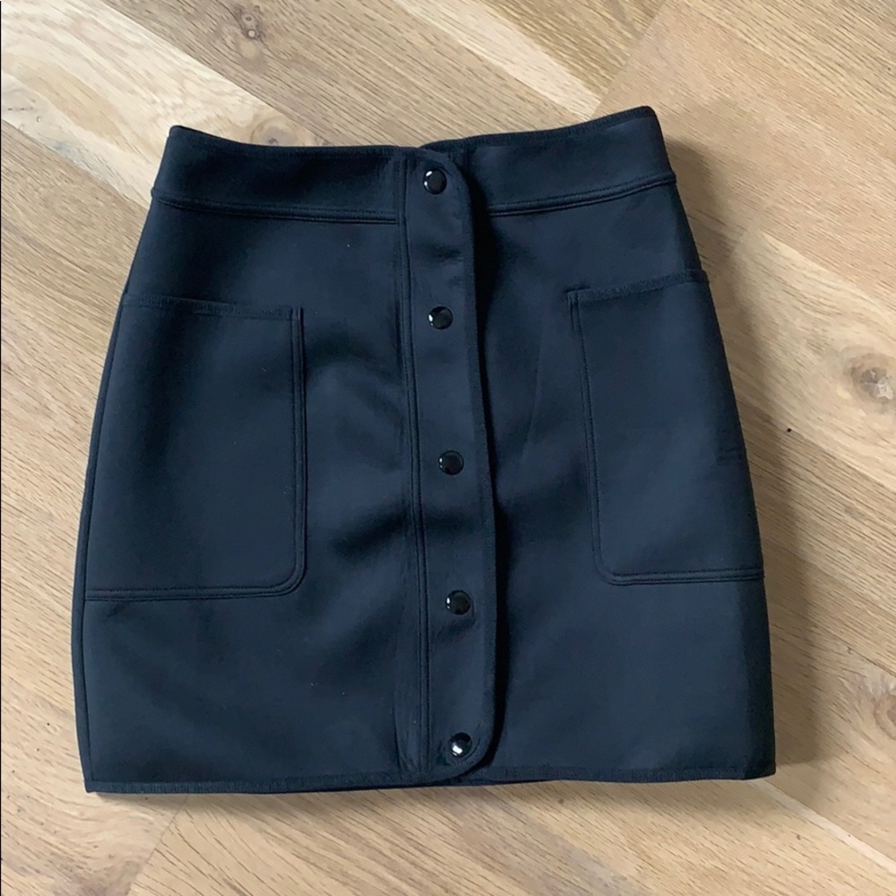 Sandro Paris Snap Button Front Neoprene Skirt - Picture 3 of 5
